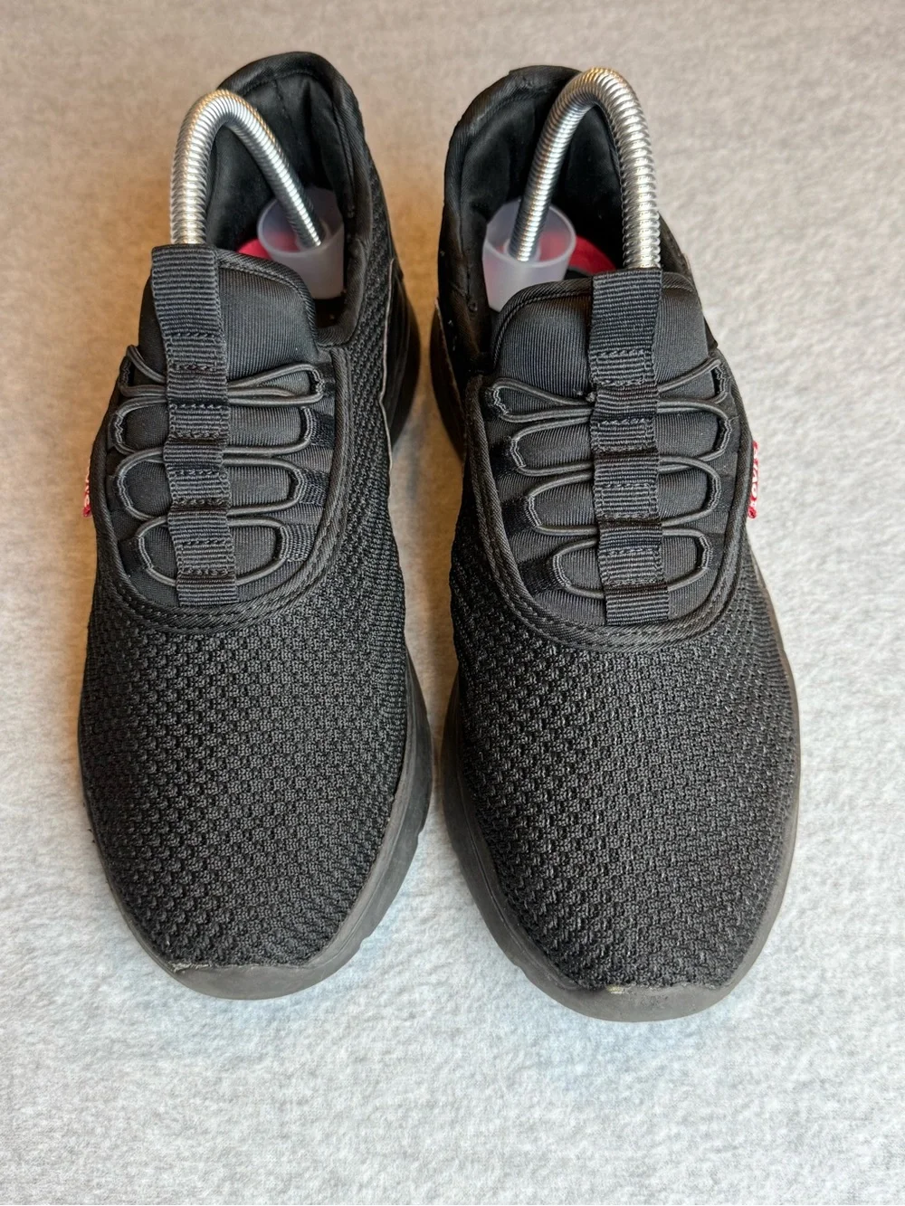 Levi's Men's Black Knit Slip On Casual Sneakers with Red Logo
